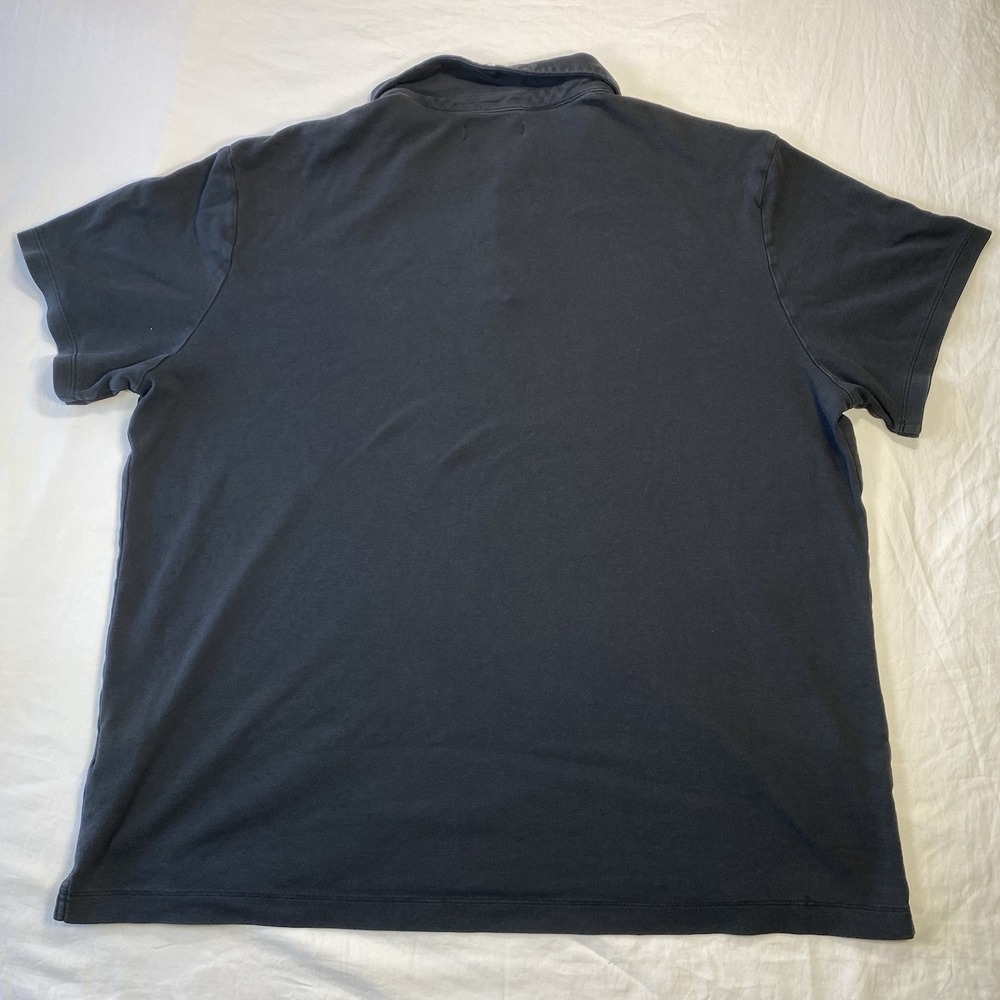 Banana Republic Men's Blue Solid Cotton Knit Short Sleeve Polo, Collared XXL - Picture 2 of 7